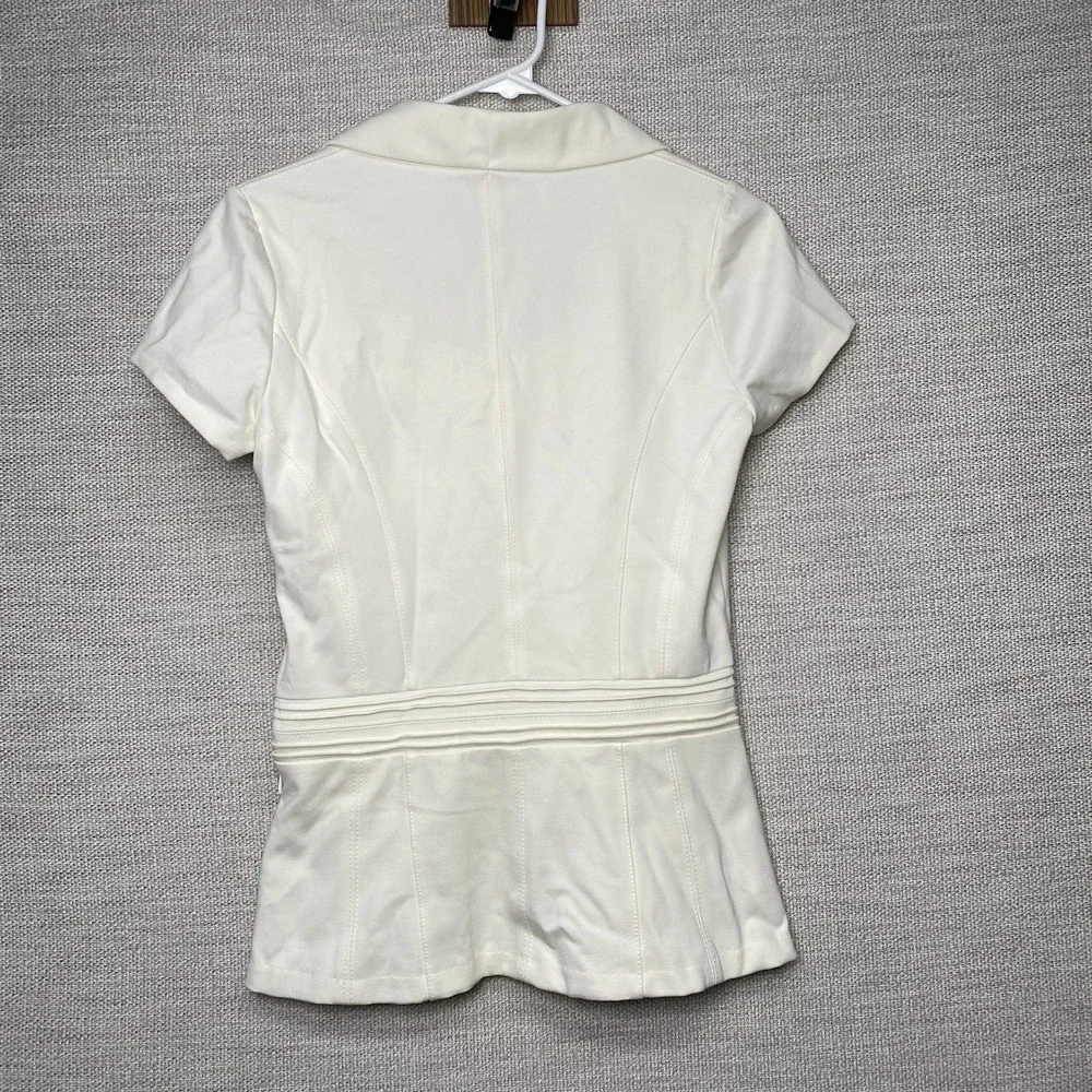 White House Black Market Peplum Blouse Corpcore Quiet Luxury Chic Minimalism - Picture 2 of 13